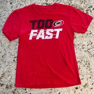 NHL fanatics boys Carolina Hurricanes tee shirt. Size youth large